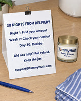 TummyHush Tallow & Honey Belly Balm 30 night guarantee note